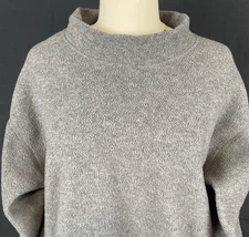 Eastern Mountain Sports Womens XL Gray Fleece Mock Neck Pullover Made in USA EMS