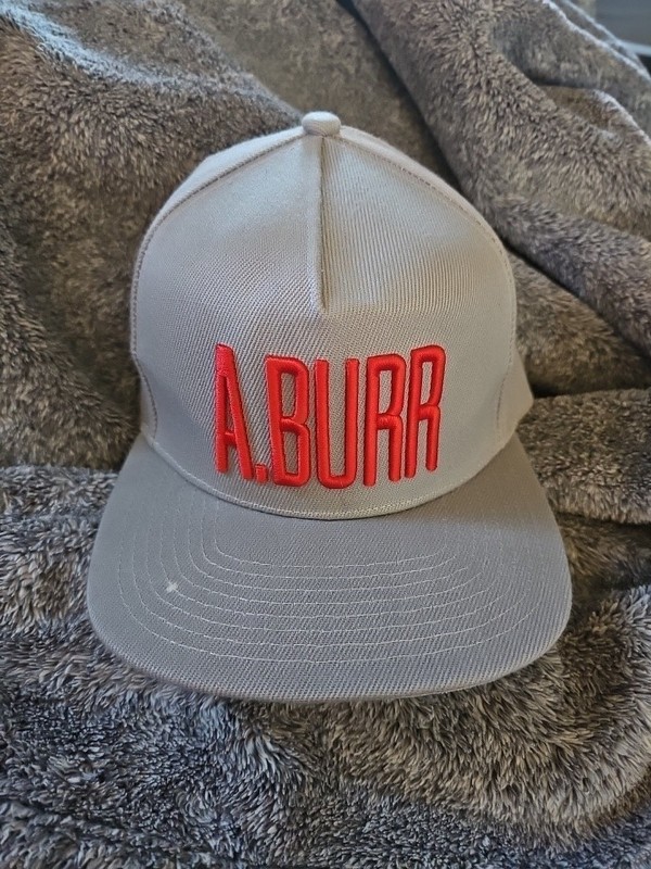 A. Burr Snapback Hat Gray One Size Adjustable Embroidered Hamilton Musical