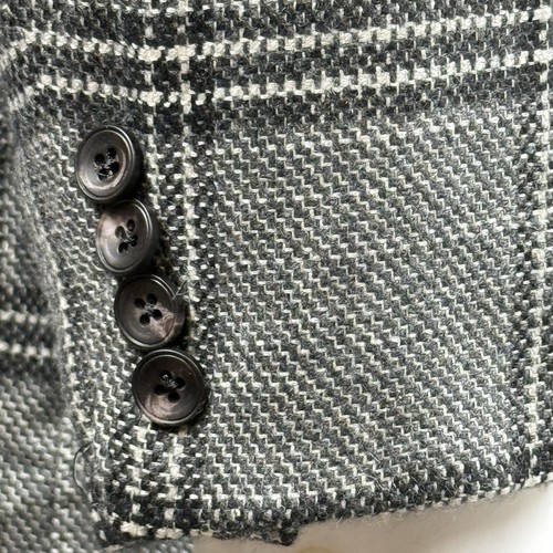 KITON Napoli Kaschmir Seide Mischung grau kariert Sport Mantel aufgesetzte Taschen 56 IT 46 US - Bild 14 von 22