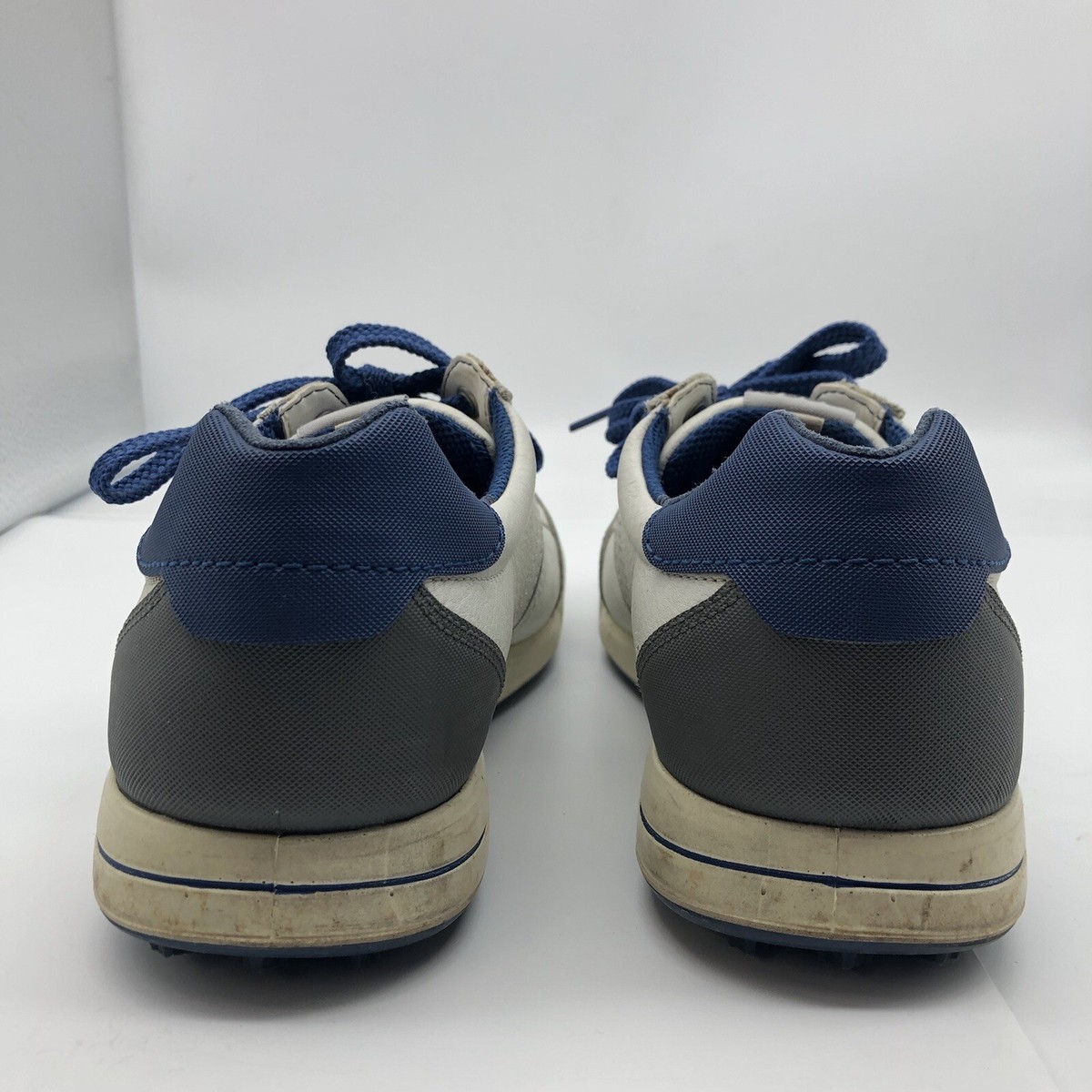 エコー ECCO STREET RETRO 42 Ecco Street Retro 42 Men Sz 8-8.5 Shoes White Blue Spikeless