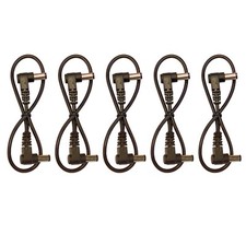 (5) 1ft Right Angle 2.1mm x 5.5mm 10mm Barrel CCTV Guitar Pedal DC Power Cables