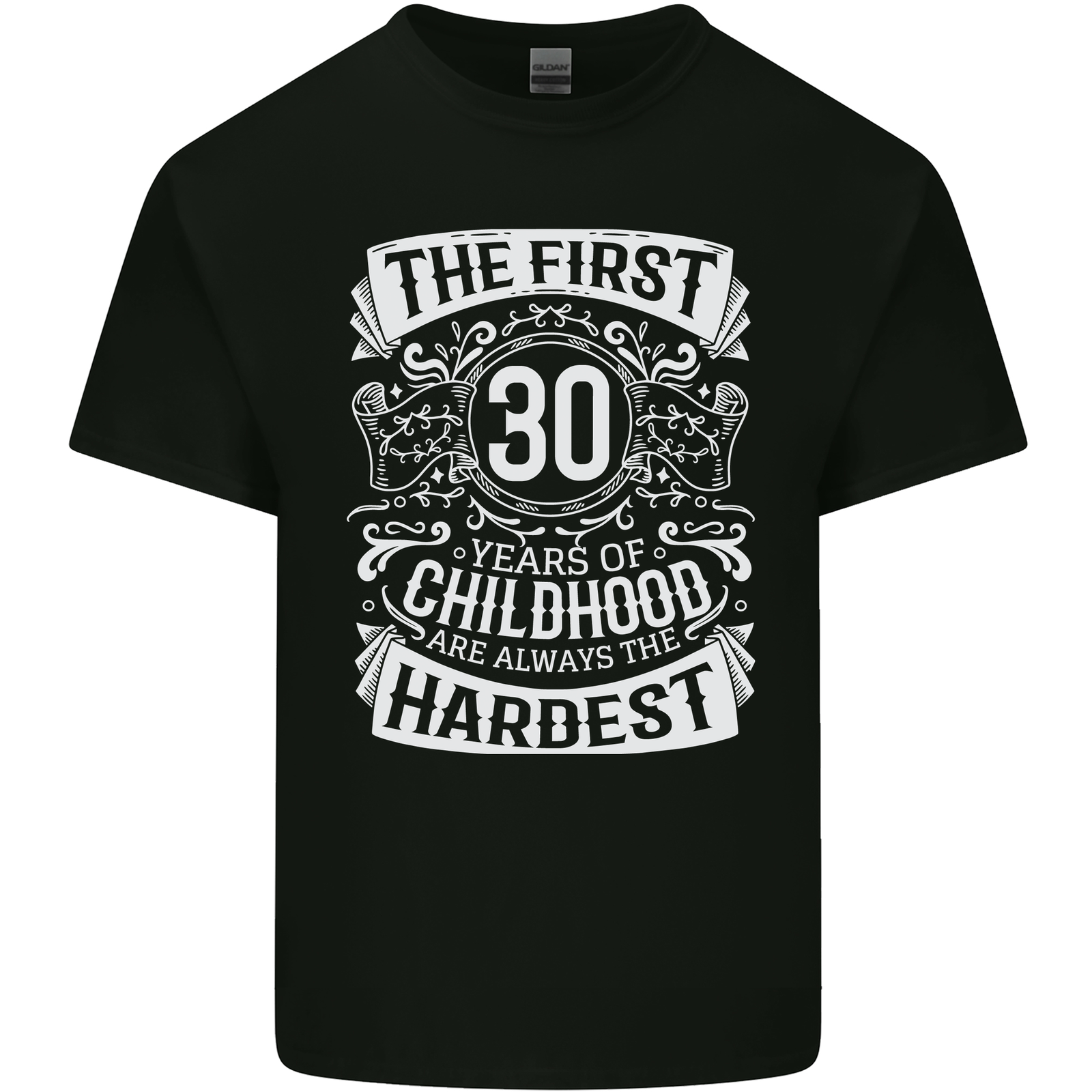 First 30 Years of Childhood Funny 30th Birthday Mens Cotton T-Shirt Tee Top