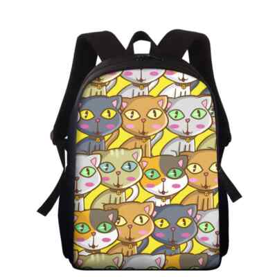 Cats With The Same Expression Backpack Schoolbag Shoulder Satchel Bookbag School