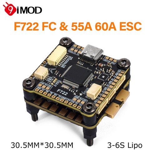 Control de vuelo 9IMOD F722 Flight Stack FC 55A/60A ESC para drone de carreras RC FPV - Imagen 4 de 22