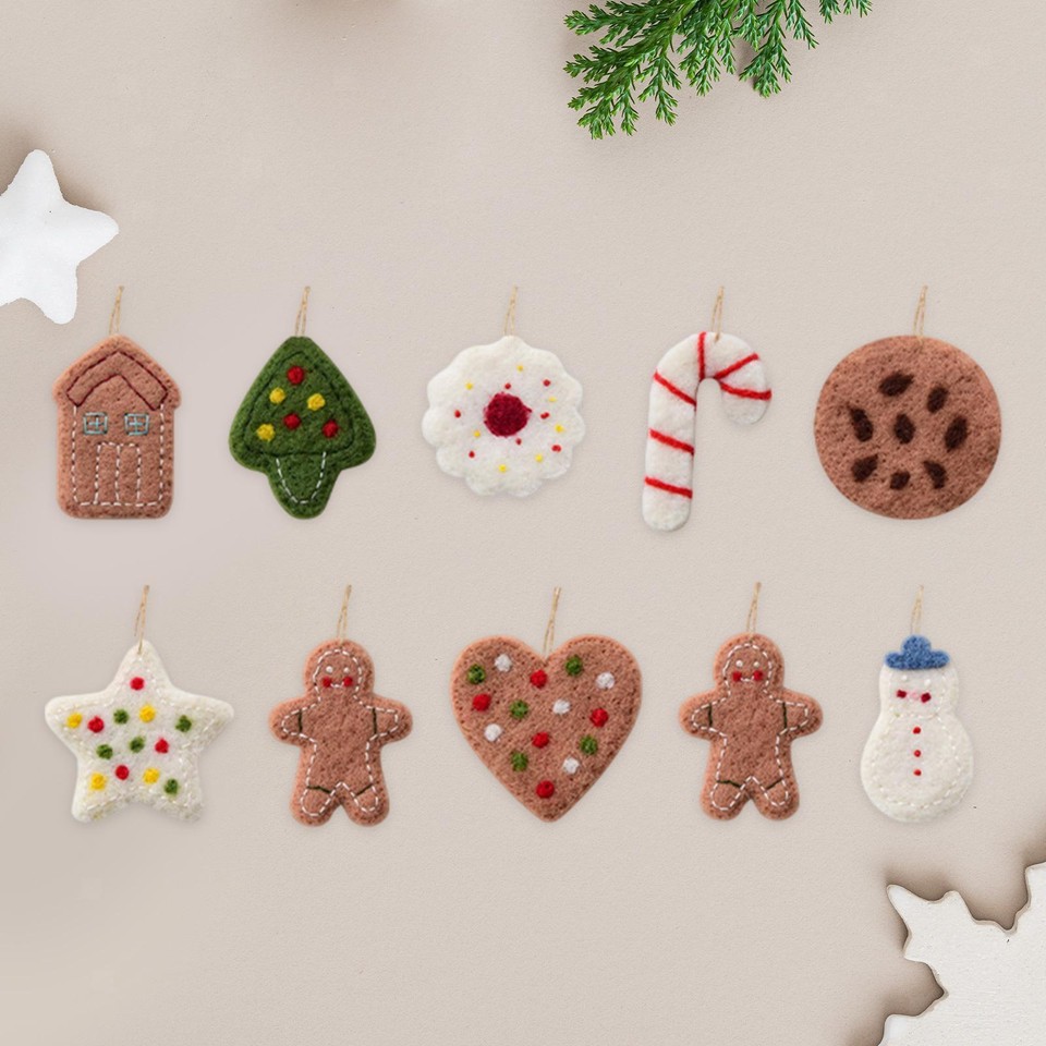 10 Pieces Felt Christmas Tree Pendants Christmas Decor for Festival