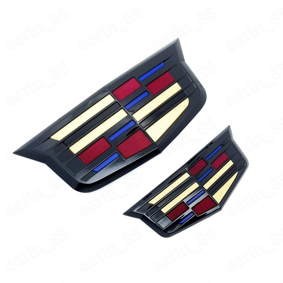 SET of 2 Color Cadillac Car Front & Rear Badge Emblem Badge for XT6 XT5 ATS XTS - Image 3 of 4