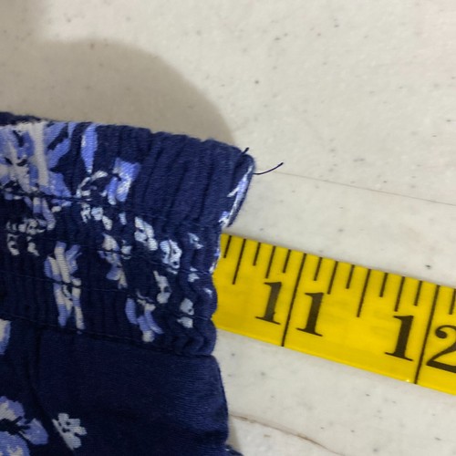 Justice Girls Blue Floral Elastic Waist Medium Wash Drawstring Shorts Size 8 - Picture 5 of 10