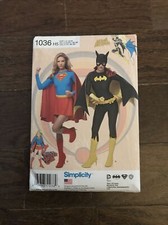 NOS Simplicity 1036 Batgirl/Supergirl DC Comics Adult Costume Pattern