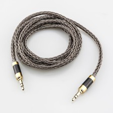 16 cores AUX Cable 3.5MM to 3.5MM OCC Copper Silver Braided Stereo Audio Cord