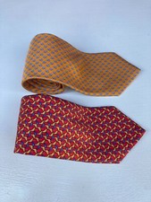 Brooks 346 Men's Silk Necktie Made in USA. Lot of 2 (Canadian Pre-Owned)
