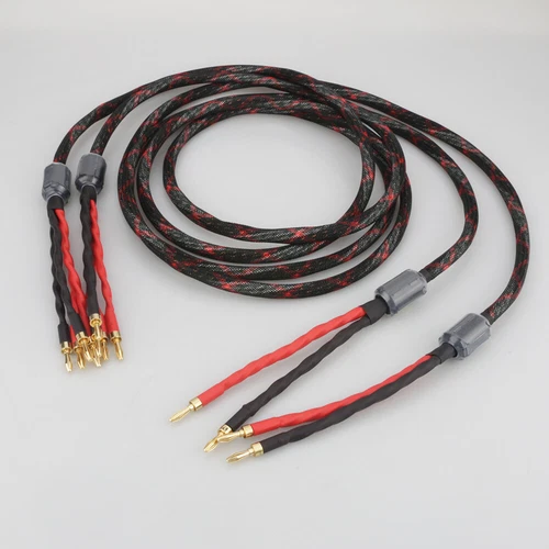 2X 1.5M 12AWG Pure Copper HIFI Audio Bi-wire Speaker Cable 2 To 4 Banana Plug US - Picture 8 of 9