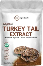 Micro Ingredients Organic Turkey Tail Mushroom Powder (50:1 Extract) 8 Ounce