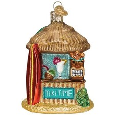 Old World Christmas Glass Blown Ornament for Christmas Tree, Tiki Hut