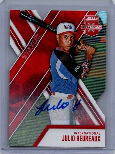 2017 Panini Elite Extra Edition #163 Julio Heureaux Auto Die Cut Red #/75