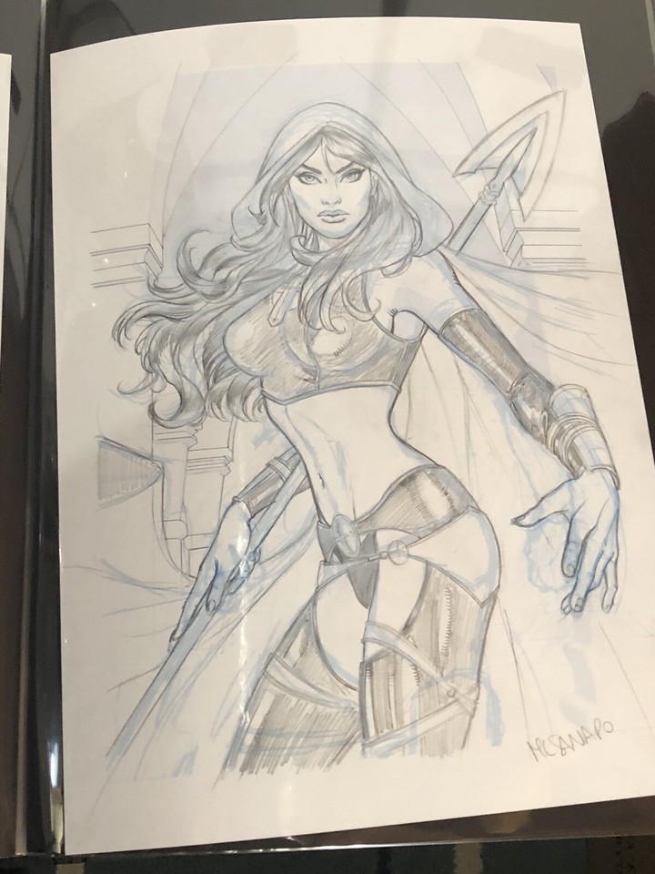 SEXY MAGDALENA WITCHBLADE ORIGINAL ART SKETCH 13x19 BY MARIA LAURA SANAPO Comic Art