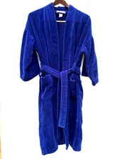 PERRY ELLIS PORTFOLIO ROYAL BLUE MENS ROBE BELT ONE SZ RN 20061 100% COTTON VTG