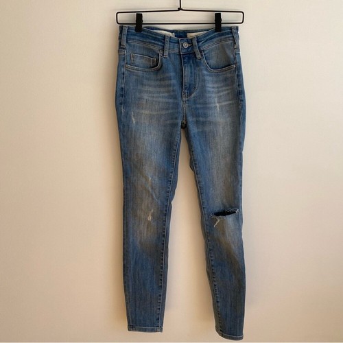 Pilcro and the Letterpress Anthropologie High Rise Skinny Jeans Distressed Sz 27