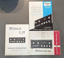 McIntosh C26 Solid State Stereo Preamplifier catalog spec booklet flyer C 26 lot