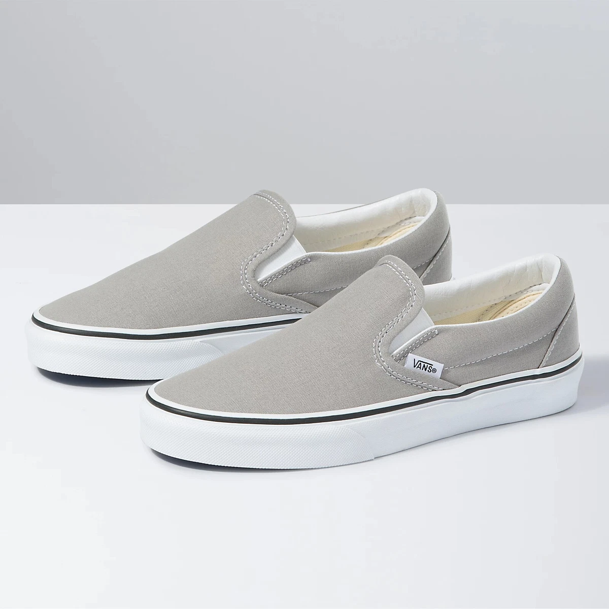 VANS CLASSICS SLIP ON MEN S SHOE DRIZZLE TRUE WHITE SIZE MEN 5.5