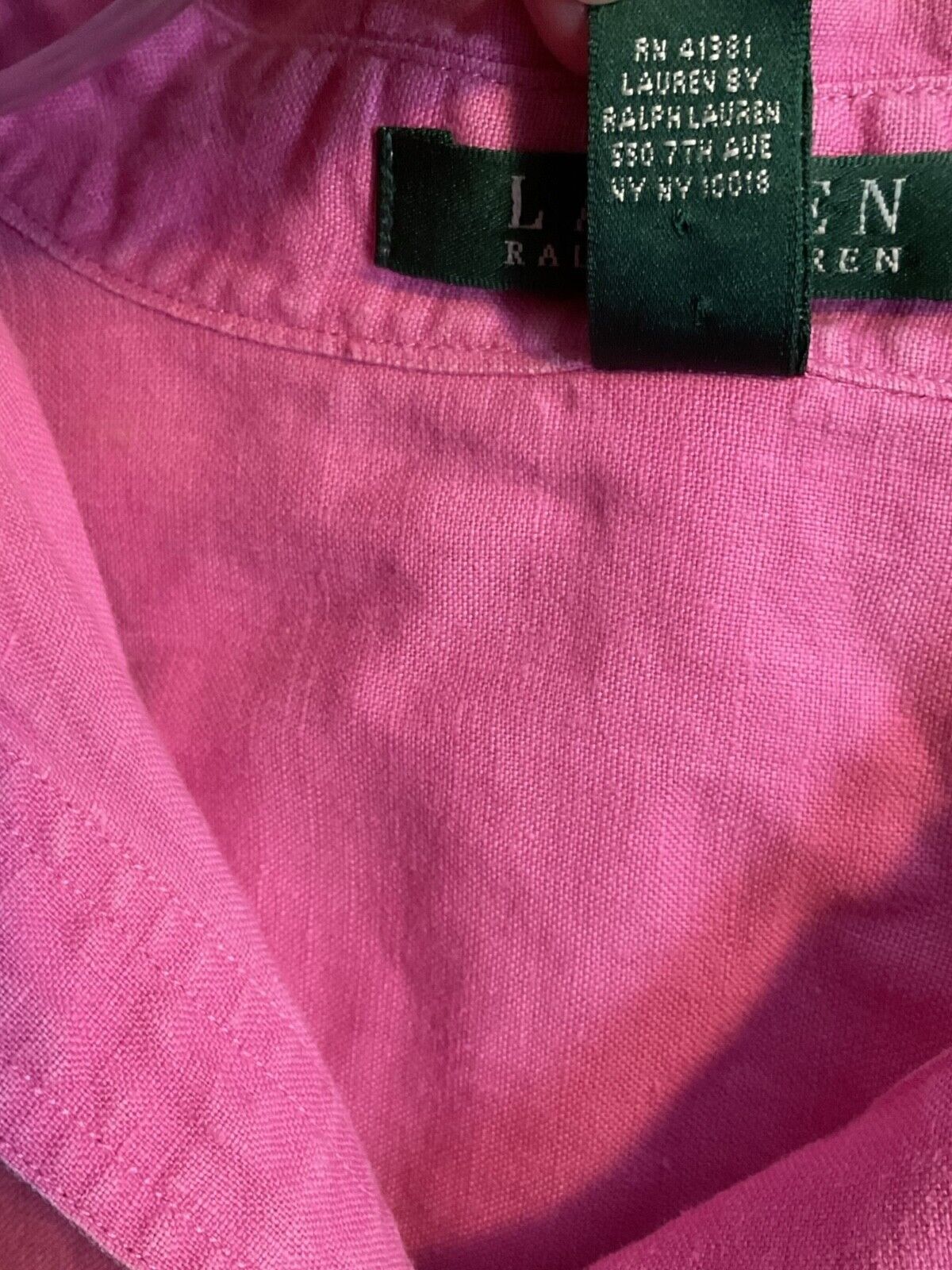 Ralph Lauren Women's Linen 3/4 Sleeve Hot Pink Bu… - image 5
