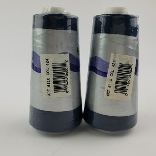 2 Spools Coats Talon Surelock Navy Blue Polyester Thread Multi-purpose 3000 Yds - Picture 3 of 3