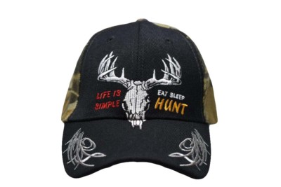 Men Baseball Cap Hat Life is Simple Eat Sleep HUNT Camo Adjustable Buck Deer