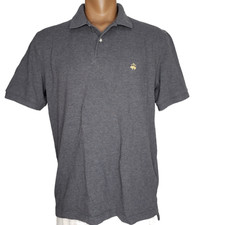 Brooks Brothers Large Polo Shirt Men's Gray Cotton Original Fit S/S