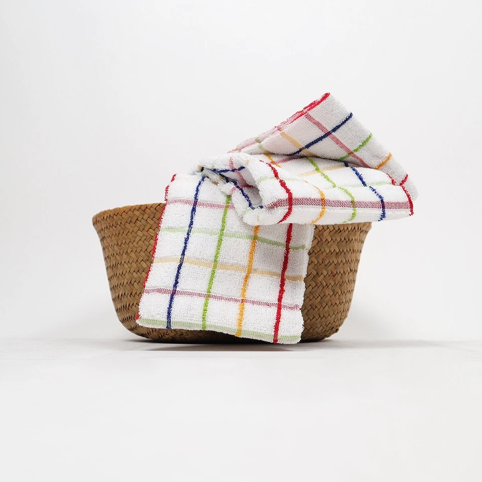 VITERBOSHOP Canovacci Strofinacci Set 3 pezzi in Spugna 100% Puro Cotone Multiuso Resistente