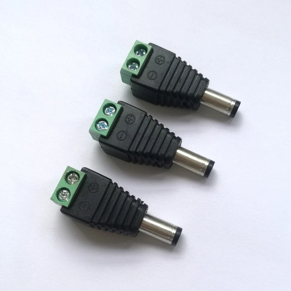 Male Female 5.5mm x 2.1mm DC Power Jack Plug Adapter Connector 12V 5V For Camera - Image 3 of 4