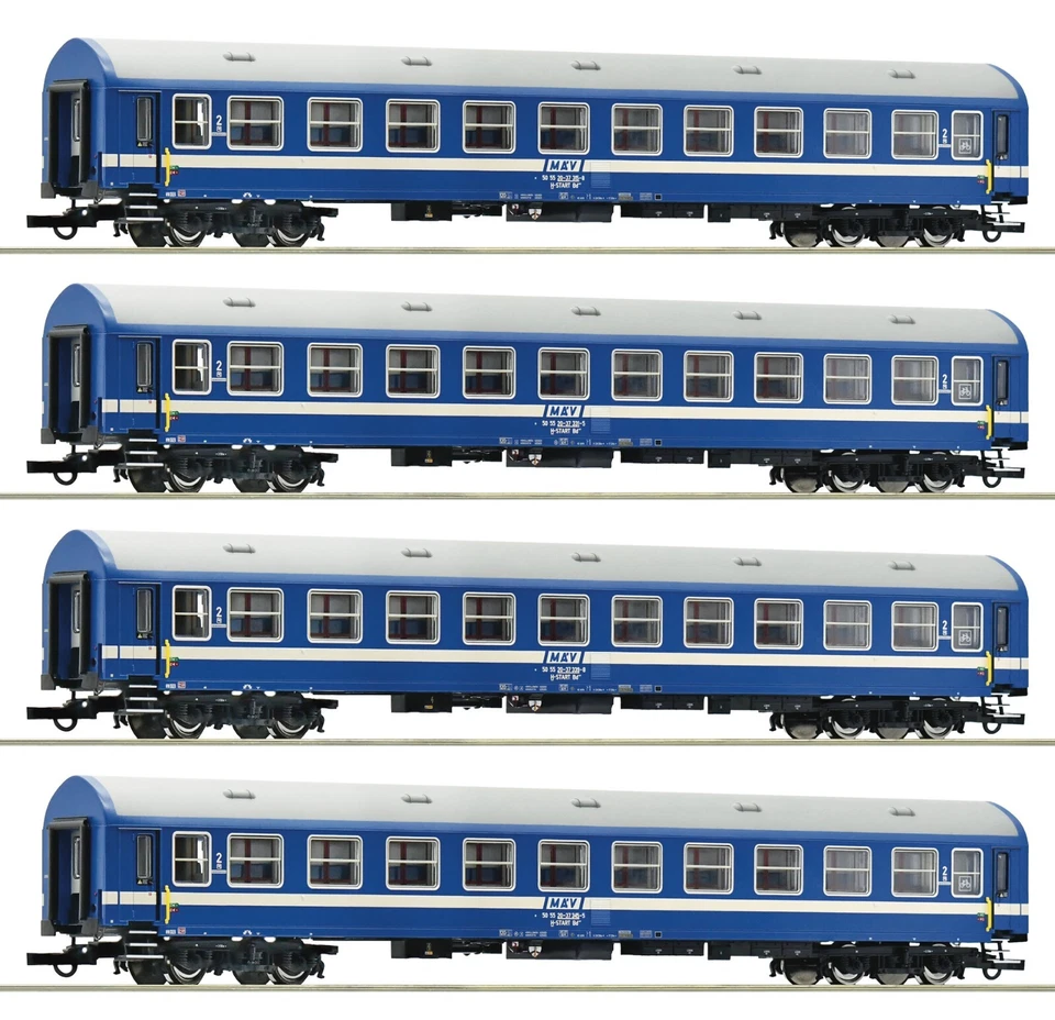 Roco 6200031 Spur HO MAV 4-teiliges Schnellzugwagen-Set Epoche 4-6 NEU + OVP