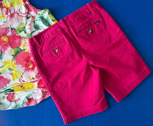 Polo Ralph Lauren Girls 7 8 Chino Bermuda Shorts Floral Swing Tank Top Outfit - Picture 4 of 12