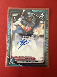 2024 Bowman Chrome Leiker Figueroa 1st Bowman Blue Reptilian Refractor Auto /150