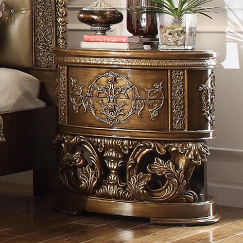 Luxury Ornate King Bed Antique Gold & Brown Carved Wood Old World Baroque Rococo - Picture 14 of 22