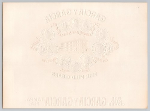 Antigua etiqueta de caja de cigarros suaves finos García y García 8,5x6" sin usar - Imagen 2 de 5