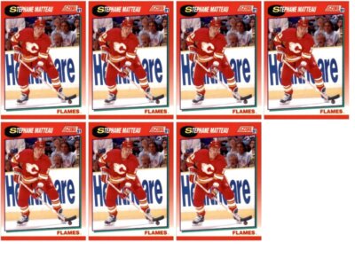 (7) 1991 Score Canadian #242 Stephane Matteau Calgary Flames Card Lot