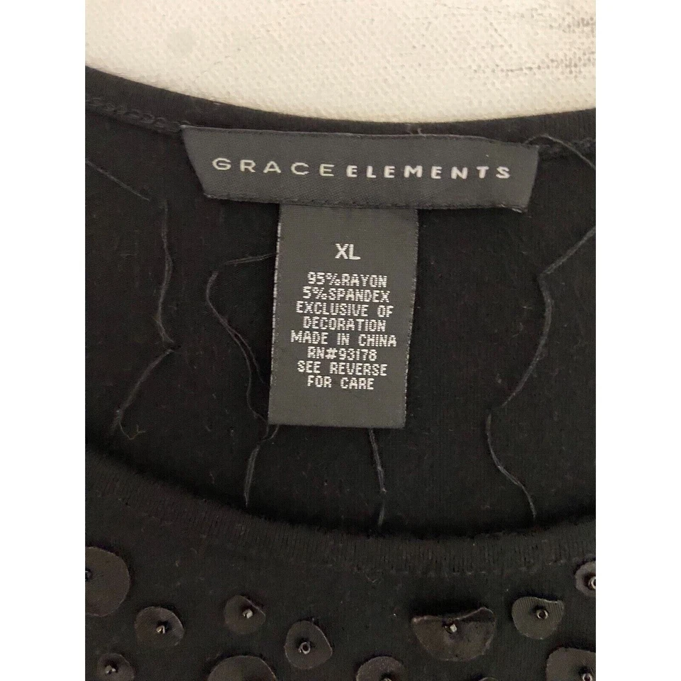 Grace Elements Black Leather TShirt Sz XL (sku200) - Image 4 of 4