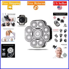 Head Shaver Replacement Blades for Bald Men, Waterproof, Silver, 7D Rotary