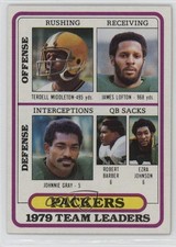 1980 Topps Team Leaders Terdell Middleton James Lofton Johnnie Gray HOF 0nr3