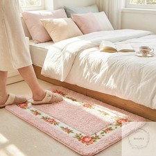 Bathroom Rugs Romantic Rose Flower Bath Rugs Soft, Absorbent, Non-Slip,Entrance