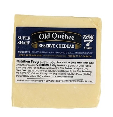 Super Sharp Quebec Reserve Cheddar Cheese   Whole Loaf 5lb