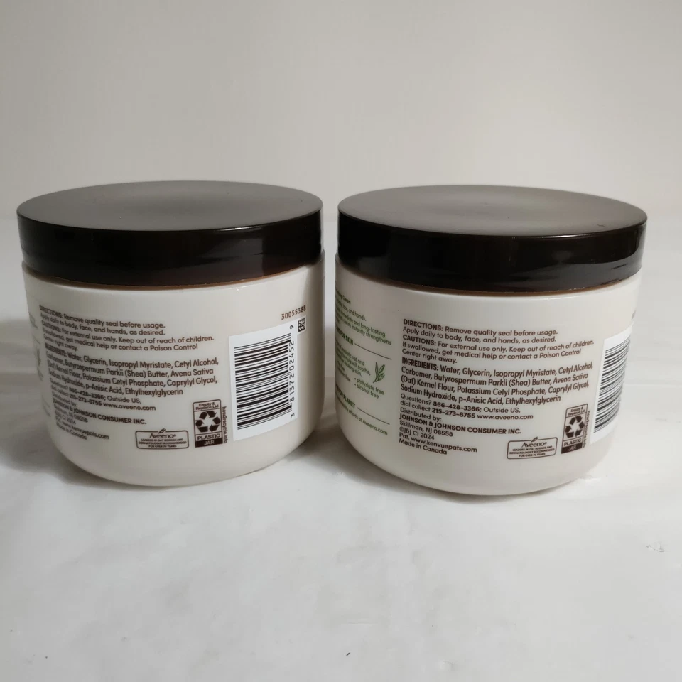 Dos (2) Crema Hidratante Diaria Aveeno con Avena Prebiótica y Manteca de Karité 20oz Nueva Foto 3 de 4