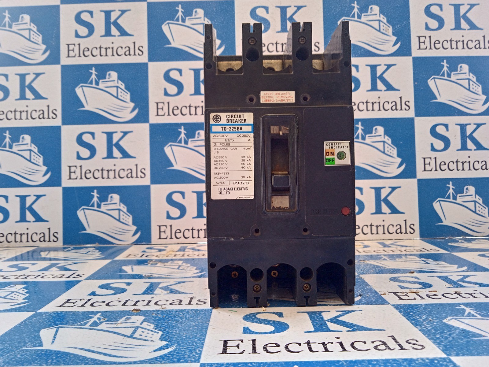 Terasaki Electric T0-225Ba 225A 600Vac 3Pole Circuit Breaker