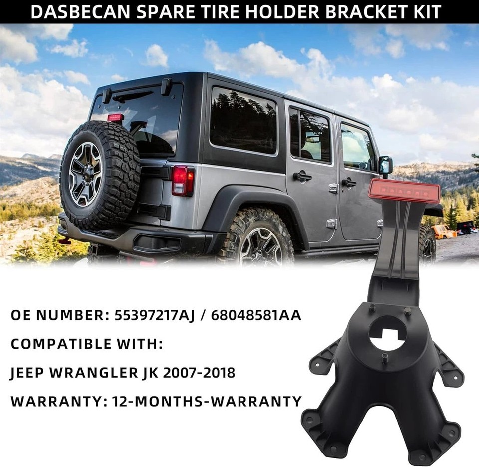 Spare Tire Holder Bracket Tire Carrier Rack for Jeep Wrangler JK 2007 ...