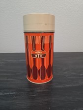 1971 King-Seeley Thermos Spoon Orange Brown Metal 1 Pint 16 Oz Vintage 7263