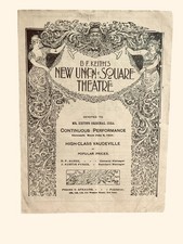 1895 B.F .Keith's New Union Square Theatre Vaudeville Program The Four Cohans