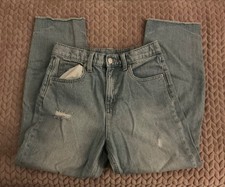 Old Navy hellblaue distressed JEANS Mädchen Gr. 12 hoch geschnitten lässig gerade