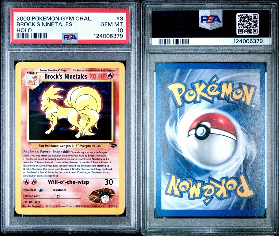 2000 POKEMON GYM CHALLENGE HOLO RARE #3 BROCK'S NINETALES PSA 10 GEM ENGLISH - Image 3 of 3