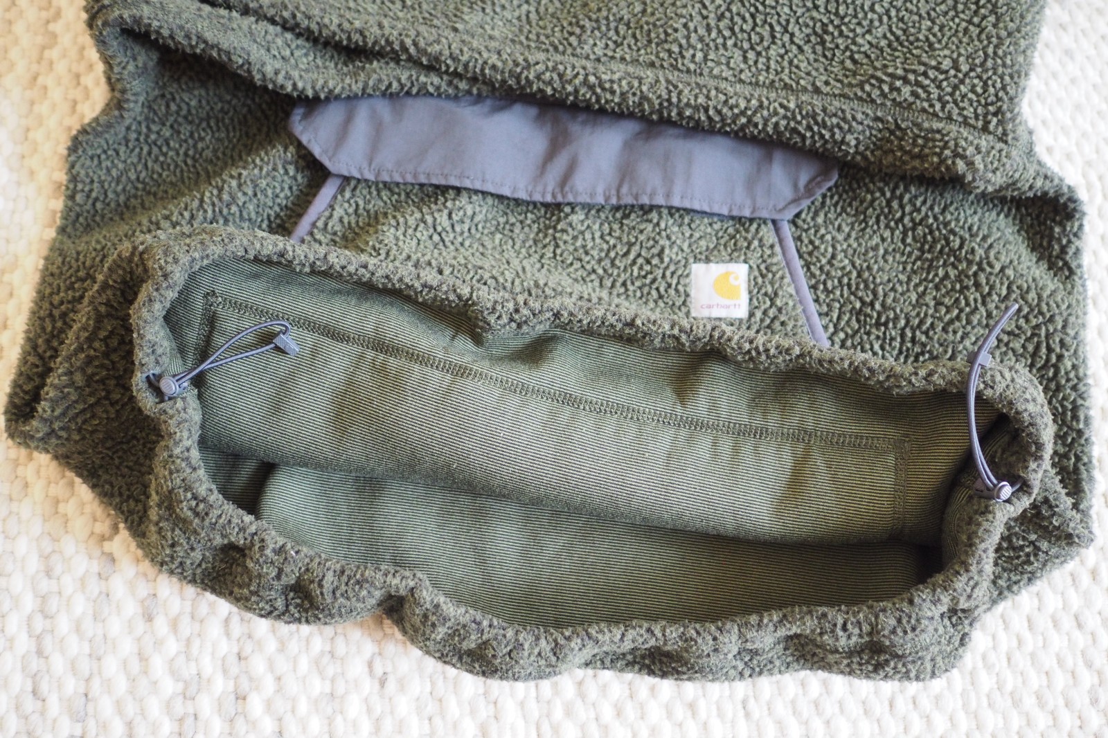 Carhartt Green Fleece Anorak Pullover Jacket Relaxed Fit Men's Large thumbnail 6