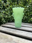 Vintage Jadeite Anchor Hocking Fire King Green Glass Art Deco Vase 5.25"