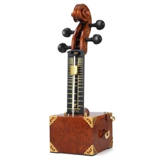 Handcrafted Solid Wood Mechanical Metronome - Violin Scroll Head Vintage Design